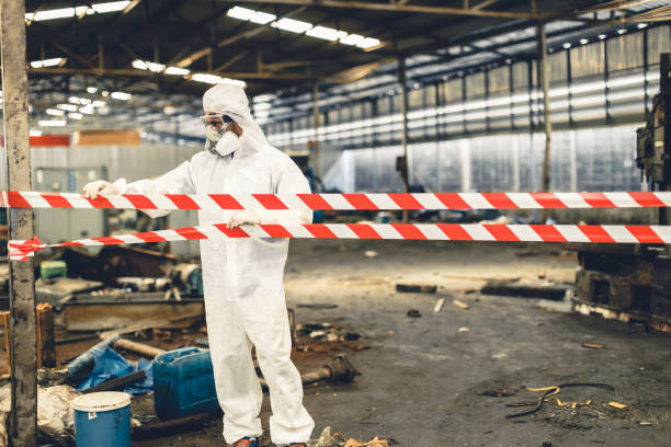 Professional Biohazard Cleanup technician working in East Hanover, NJ